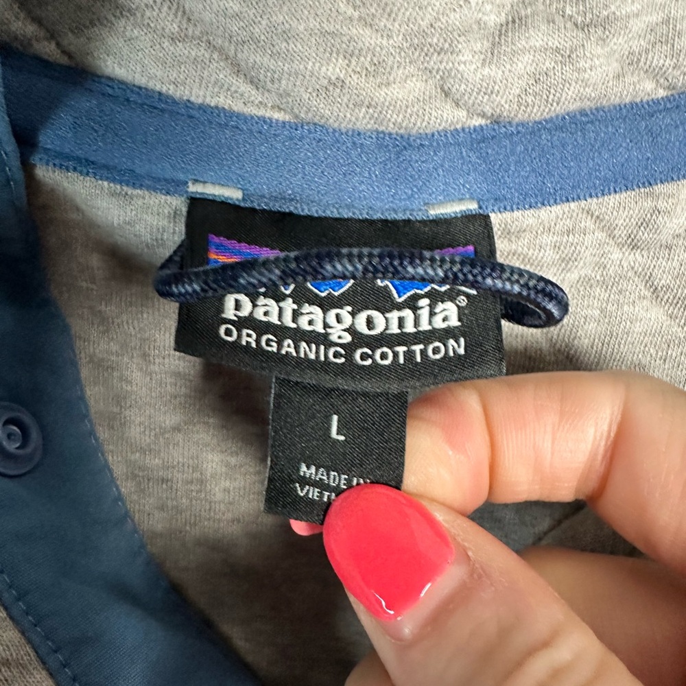 Patagonia Organic Cotton Quilt Snap-T Pullover - Size L - LinkedIn Logo - Picture 2 of 11